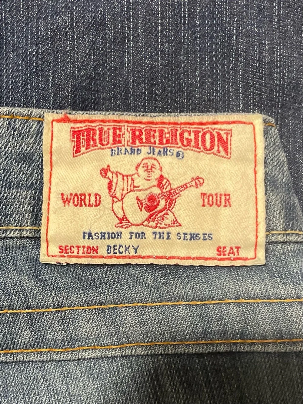 Y2K True Religion Joey World Tour Flare Bootcut Jeans Sz 29 Distressed Low Rise - Picture 2 of 11
